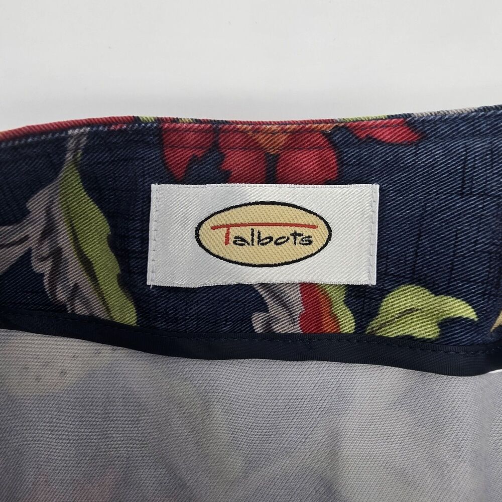 Vintage Talbots Midi A-line Skirt Blue Floral Chintz Print Women's 6 - Picture 4 of 6